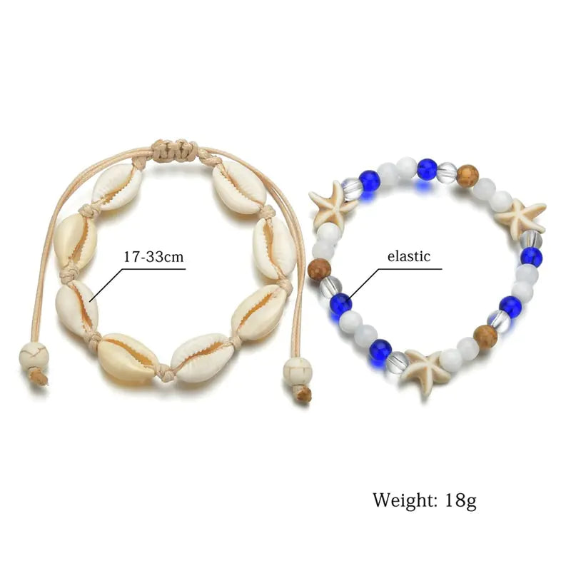 Modyle Bohemian Shell Starfish Anklets for Women