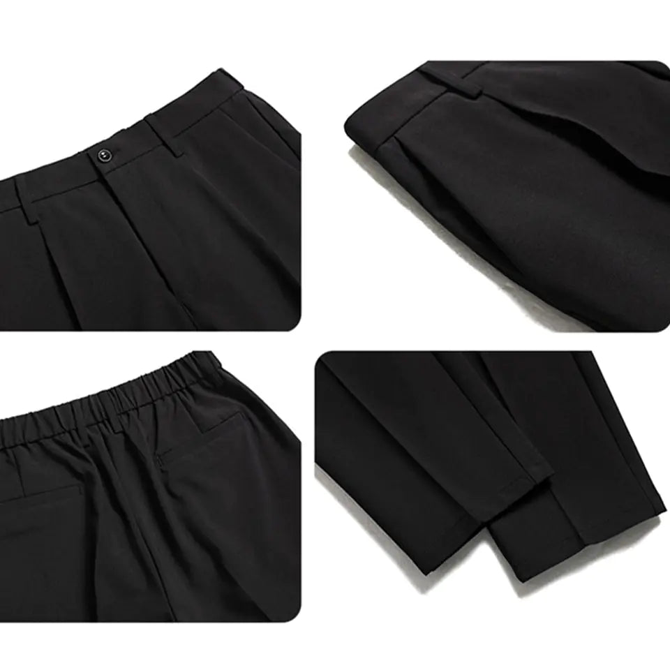 Mens Fashion Classic Pants Men Oversize Breathable Wide Leg Casual Straight Trouser