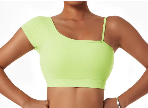 Summer Sexy Oblique Shoulder Yoga Top