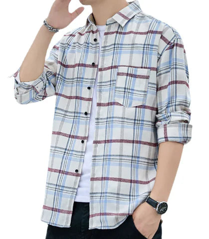 White Plaid Long Sleeve