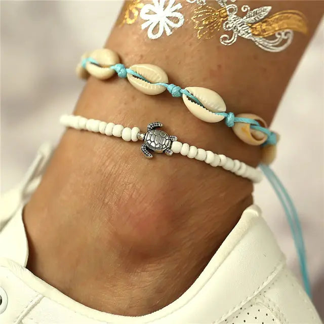 Modyle Bohemian Shell Starfish Anklets for Women