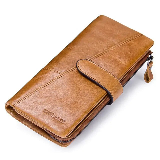 Genuine Leather Women's Long Wallet