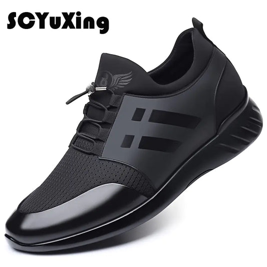 Men Shoes Quality Lycra+ Cow Leather Shoes Brand