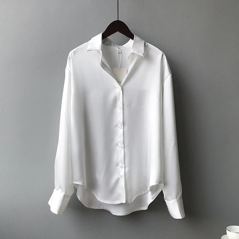 Button Up Satin Silk Shirt