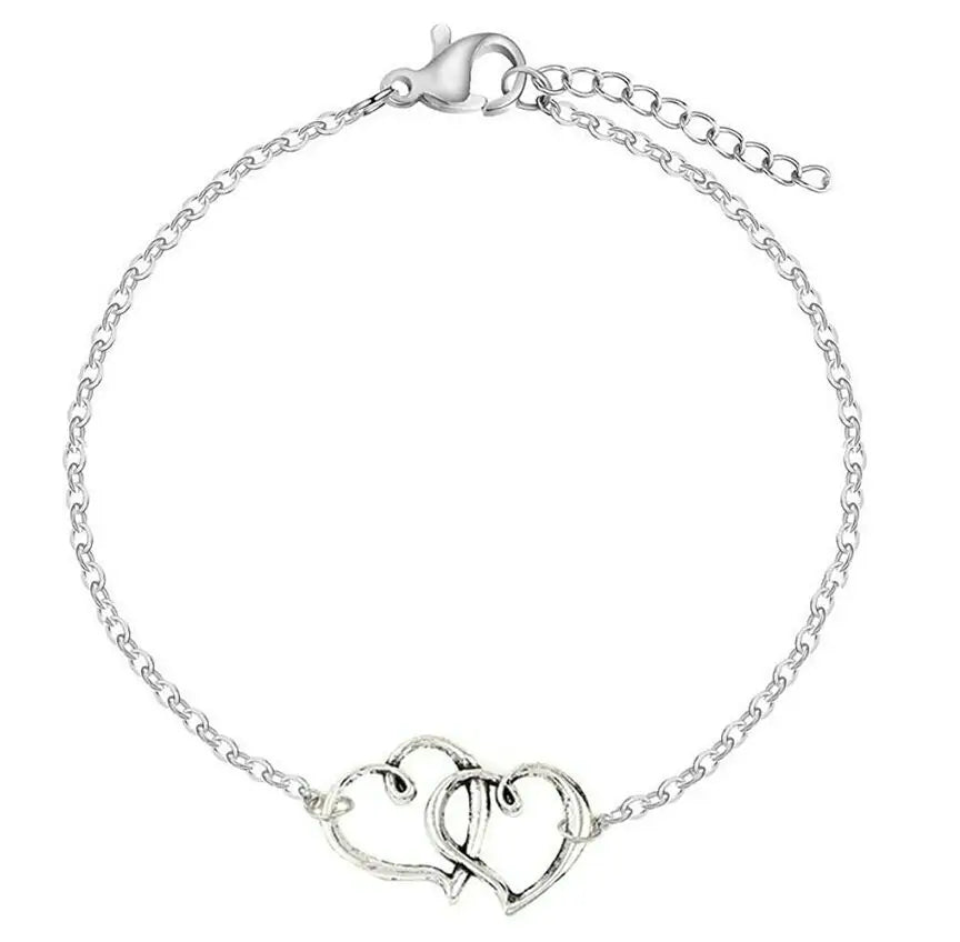 Women's Double Heart Arrow Shape Anklet